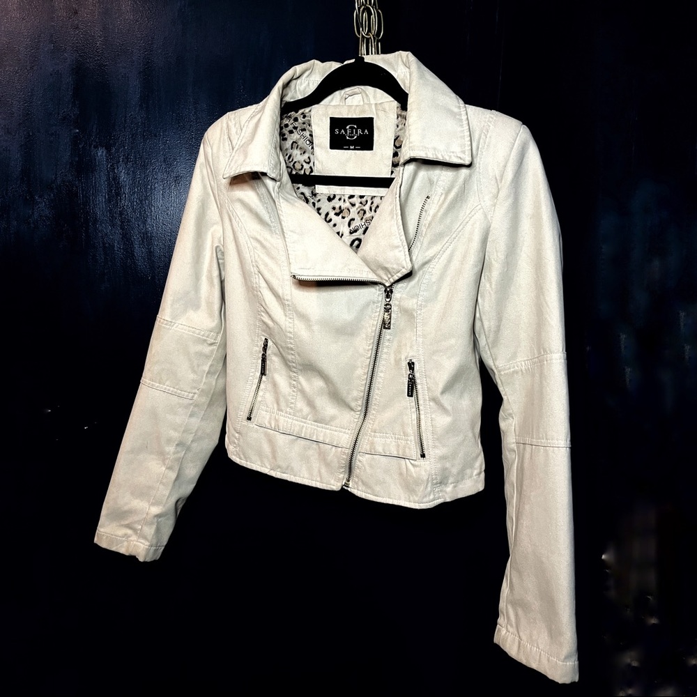 LIGHT VEGAN SUEDE STYLE BIKER JACKET